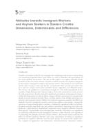 Attitudes towards Immigrant Workers and Asylum Seekers in Eastern Croatia: Dimensions, Determinants and Differences 