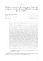 Učinak socioekonomskog statusa na obrazovno postignuće učenika: Primjer PISA istraživanja, Hrvatska 2006.