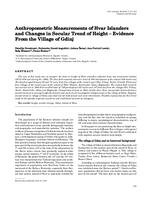 prikaz prve stranice dokumenta  Anthropometric measurements of Hvar islanders and changes in secular trend of height – evidence from the village of Gdinj